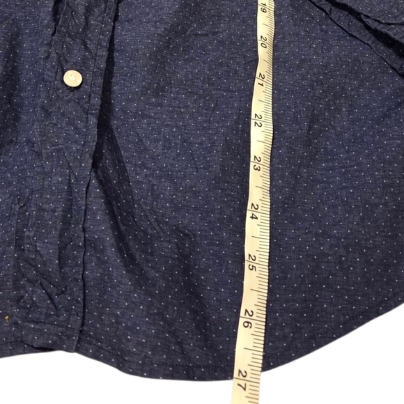 Frank & Eileen BARRY Cotton Button Down Collar Shirt Navy Blue W/Dots Size Large - Picture 8 of 11